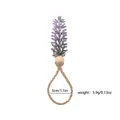 Dettaglio portatovagliolo lavanda con perla in legno e anello in corda di canapa - Stile Lavanda Viola (Z1323-2)
