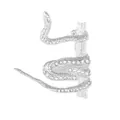 Sparkling silver snake wrap accessory with cubic zirconia stones on branch display - Silver Snake Style (C2731-7-SI)