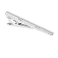 Sleek silver tie clip with triple groove detail in high-polished metal finish - T1080-si