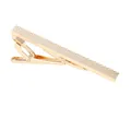 Polished gold metal tie clip with geometric diamond knurled pattern for men's business wear - T1088-go