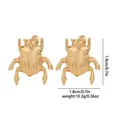 Detailed dimensions of golden beetle cufflinks showing 1.8cm width and 1.9cm height - Gold - Scarab Style (B1470-2)