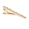 Business style tie clip in gold finish with vintage floral engraving and polished surface - T1089-go