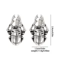 Vintage silver beetle cufflinks for men shirt cuffs with stag beetle shape and size details - Bright Silver - Beetle Style (B1470-3)