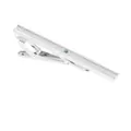 Elegant silver tie clip for men with blue gemstone and polished matte finish - Silver Blue Rhinestone (T1090-SI)