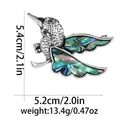 Detailansicht der Kolibri-Brosche mit Abalone-Muschel-Inlay, zeigt Abmessungen und Gewicht - Kolibri-Stil (C2811-3)