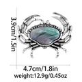 Details einer silbernen Krabbenbrosche mit Abalone-Inlay und 4,7 cm Breitenangaben - Krabbe-Stil (C2811-1)