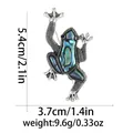 Detailansicht der silbernen Frosch-Brosche mit Abalone-Muschel und Maßen - Frosch-Stil (C2811-2)