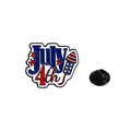 July 4th enamel pin with American flag rocket design and black rubber backing - Independence Day (July 4th Rocket) / Red Blue White