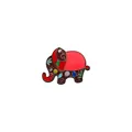 Colorful cartoon elephant enamel pin with vibrant red and brown finish for clothing - Red Elephant (C2690-3)
