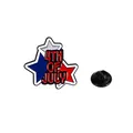 Enamel pin badge featuring red white and blue stars with 4TH OF JULY lettering - Independence Day (4TH OF JULY Stars) / Red Blue White