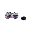 Enamel Independence Day brooch with red white blue fireworks and stars on metal alloy - Independence Day (Independence DAY) / Red Blue White