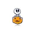 Καρφίτσα σμάλτου Halloween με σκελετό και κολοκύθα για διακόσμηση σακιδίου - Σκελετός Κολοκύθα (CZ0216-3)