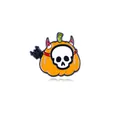 Δημιουργική καρφίτσα σμάλτου Halloween με κολοκύθα, κρανίο, κέρατα και τρίαινα - Πιρούνα Κολοκύθας (CZ0216-4)