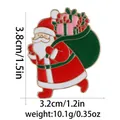 Spilla in smalto Babbo Natale con sacco regali, dimensioni 3,8 x 3,2 cm, peso 10,1g - Babbo Natale con sacco di regali (BXT0002-12)