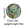 Detail view of round cartoon koala enamel pin with size and weight measurement specs - Koala Style (C2822-5)