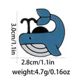 Blue whale enamel pin size guide showing dimensions 3.0cm height and 2.8cm width - Whale Style (C2822-8)