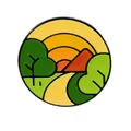 Imán redondo para nevera con paisaje de montaña y bosque con diseño artístico moderno - Estilo Paisaje Forestal (BXT0001-6)
