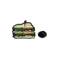Lindo pin de esmalte de sándwich club con capas coloridas y cierre de goma negra - Estilo Sándwich de Capas (C2837)