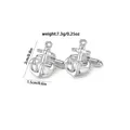Polished silver anchor cufflinks for men with detailed rope engraving and T-back closure - Anchor Style Cufflinks (B1035)