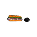 Broche de sándwich esmaltado con lechuga y jamón para bolsos infantiles - Estilo Sándwich Submarino Largo (C2838)