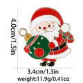 Santa Claus enamel pendant Christmas accessory 4.0cm height with green gift bag - Santa With Gift Bag (BXT0002-2)