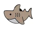 Cute shark enamel pin with cream body and white belly for bags and clothing accessory - Shark Style (C2822-11)