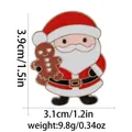 Ciondolo Babbo Natale in smalto per gioielli con indicazioni di dimensioni e peso - Babbo Natale con omino di pan di zenzero (BXT0002-10)