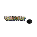 Rainbow colored stacked SCENTIST text enamel pin badge with durable butterfly clutch back - Rainbow Scientist Style (C2863)