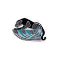 Art Deco Egyptian black leopard enamel brooch pin in vintage aesthetic alloy design - Black Leopard (C2860)