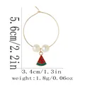 Detail view of gold alloy fruit charm earring with dimensions and watermelon pendant - Red Watermelon