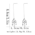 Dettagli di orecchini con lucchetto di perle e nappa in zircone, misure e peso - Stile Nappina con Diamanti Completi Argento (F1570-4)