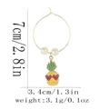 Detailed view of alloy pineapple earring charms with size dimensions and weight metrics - Sunglasses Pineapple