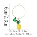 Vue détaillée de boucles d'oreilles ananas avec dimensions en centimètres et en pouces - Style Ananas (Z1345-3)