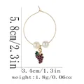 Detail view of fruit wine glass charm showing dimensions 5.8cm and purple grape pendant - Purple Grape