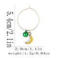 Détails des créoles dorées avec pendentifs banane et cloche, diamètre de 5,4 cm - Style Banane (Z1345-1)