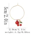 Detail shot of cherry bell earring with 5cm size markings on white background - Cherry Style (Z1345-11)