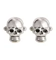 Silberne Manschettenknöpfe in Totenkopf-Form aus poliertem Metall für Herren - Totenkopf-Stil Manschettenknöpfe (B1556-2)