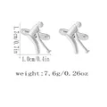 Silver golf player cufflinks showing dimensions 1.7cm height and 1.0cm width with weight info - Silver Golf Player Style (P1112-3)