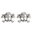 Polierte silberne Totenkopf-Manschettenknöpfe für Herren im Gothic-Stil aus Metall - Piraten Totenkopf Manschettenknöpfe (B1556-3)