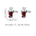 Detailed specs of golf bag cufflinks showing dimensions 1.8cm and 7.1g weight - Silver Red Golf Bag Style (P1112-4)