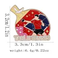 Cartoon table tennis athlete enamel brooch with cherry blossom and peace dove design - Ping Pong Player (C2891-1)