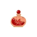Enamel brooch pin featuring a bottle with a red maple leaf and autumn-themed glitter - Autumn Maple Leaf Bottle (C2882-3)