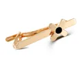 Herren Krawattenklammer in Gold mit X-Design und schwarzem Emaille-Einsatz - Goldene X-Form (T1109)