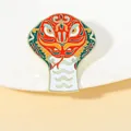 Broche de serpiente del zodiaco en esmalte rojo y verde, accesorio de moda animal - Estilo de Cabeza de Cobra de Esmalte (C2896)