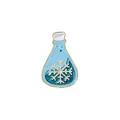 Winter snowflake enamel pin in round flask bottle shape with golden metal plating - Winter Snowflake Bottle (C2882-4)