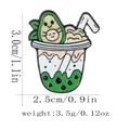 Lindo pin esmaltado de té de burbujas de aguacate para decorar mochilas o chaquetas - Estilo Aguacate (C2893-2)