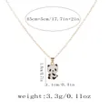 Cartoon panda pendant necklace with golden chain and black-white enamel finish - Standing Panda