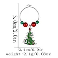 Christmas tree wine glass charm with red beads and green alloy pendant dimensions - Green Christmas Tree Style (Z1347-4)