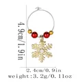 Christmas napkin ring with red beads and golden snowflake charm, dimensions 4.9cm by 2.4cm - Golden Snowflake Style (Z1347-5)