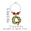Christmas napkin ring with green wreath pendant and red gold beads decor - Christmas Wreath Style (Z1347-6)